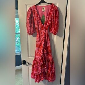 FARM Rio Pink Floral Maxi Dress